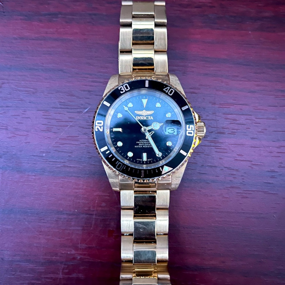 Invicta stainless steel gold plated watch